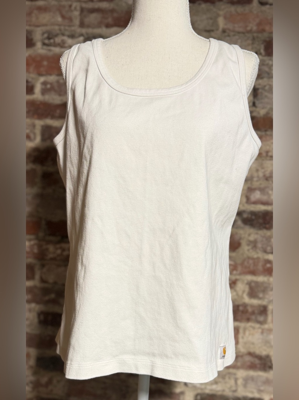 Carhartt Women's White Ribbed Cotton Work Tank Top Size XL (16-18)
